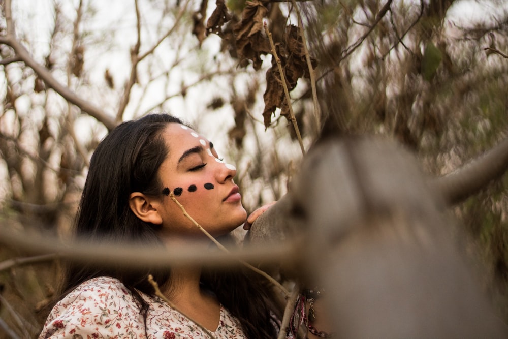 woman in forest