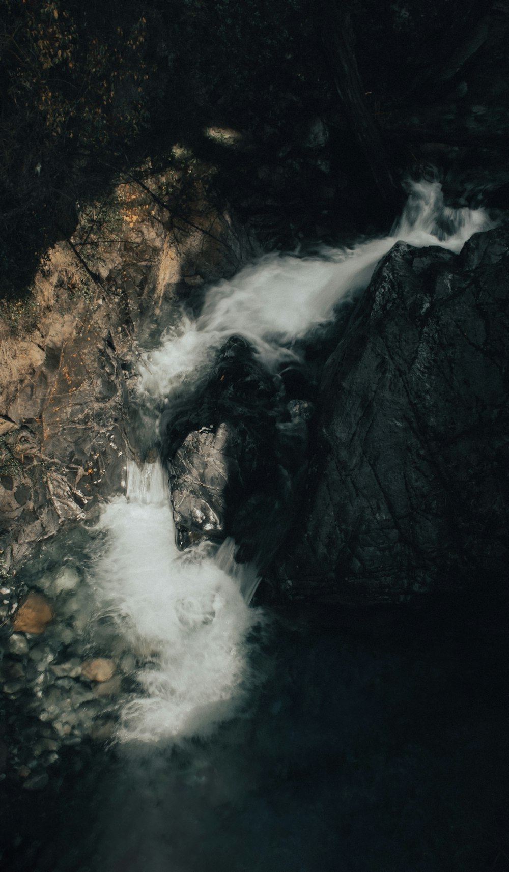 aerial view of waterfalls