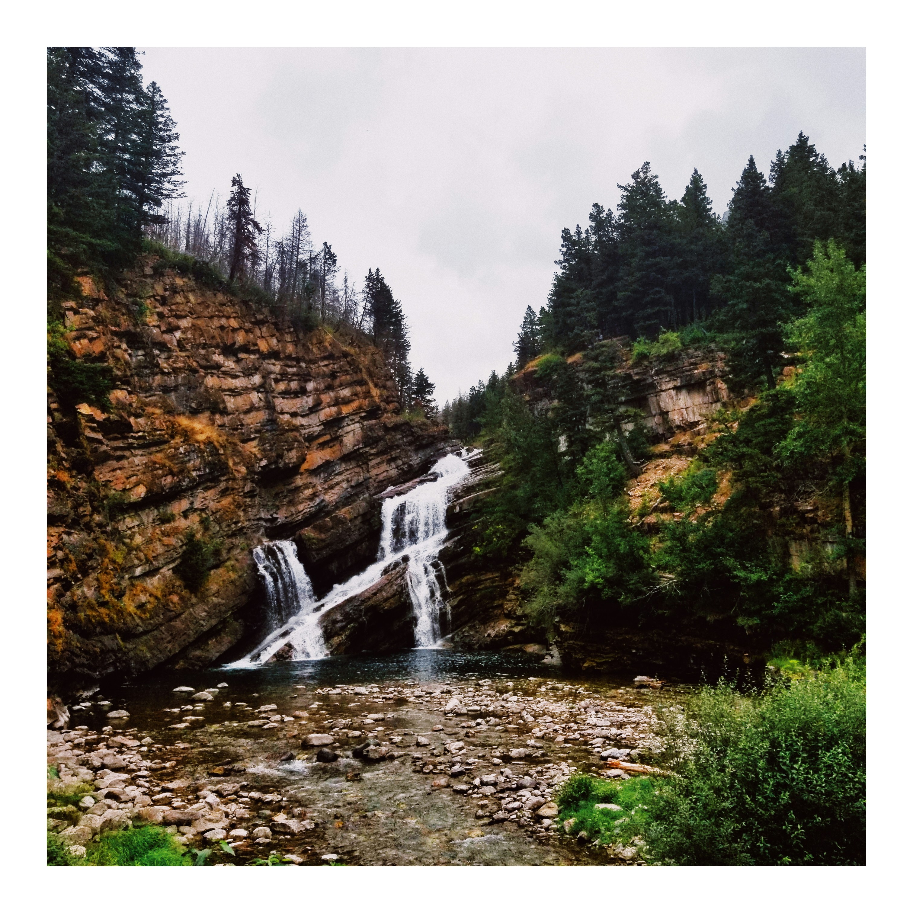 昼間の森の真ん中にある滝の写真 Unsplashで見つける水の無料写真