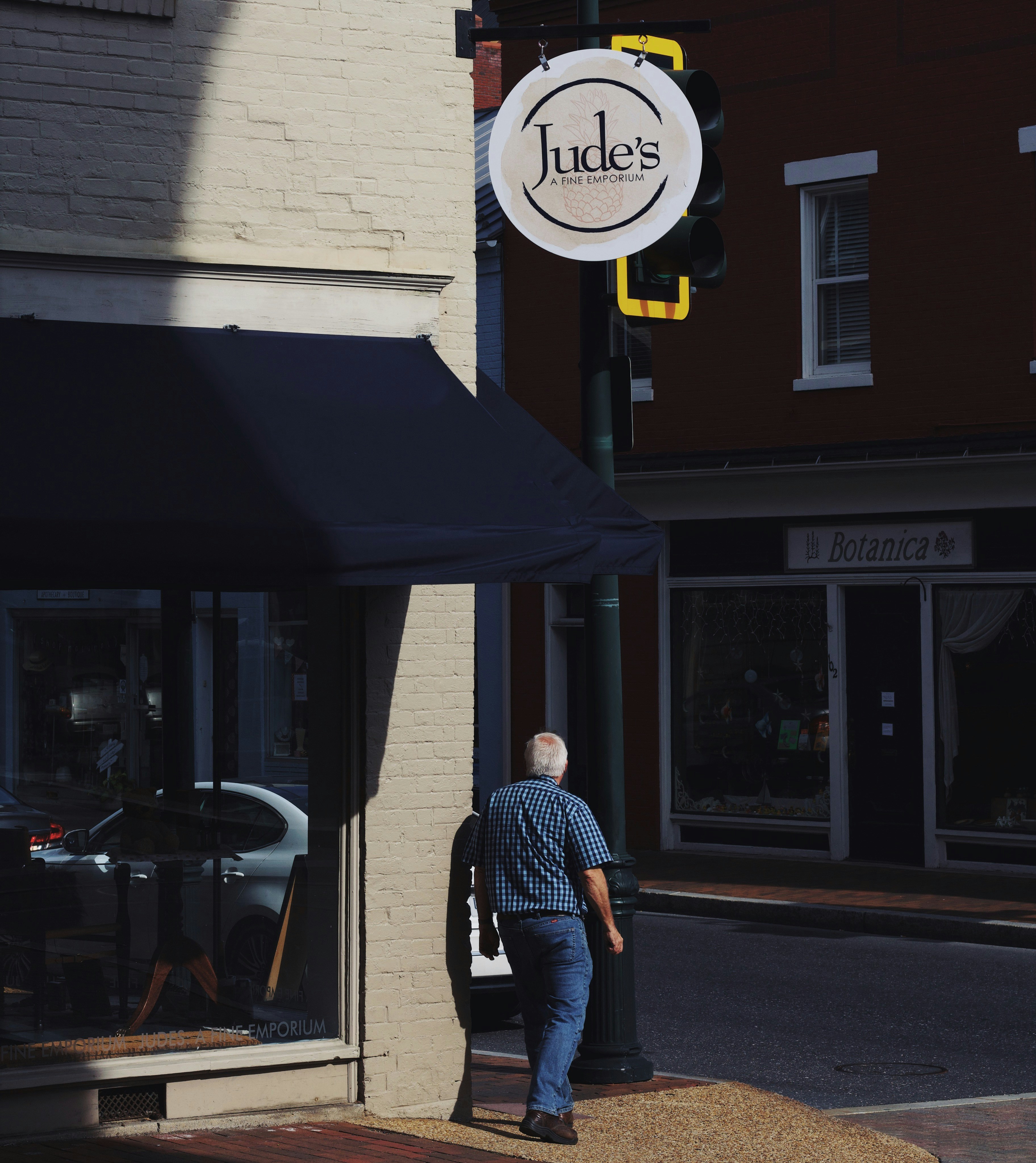 person walking on road
