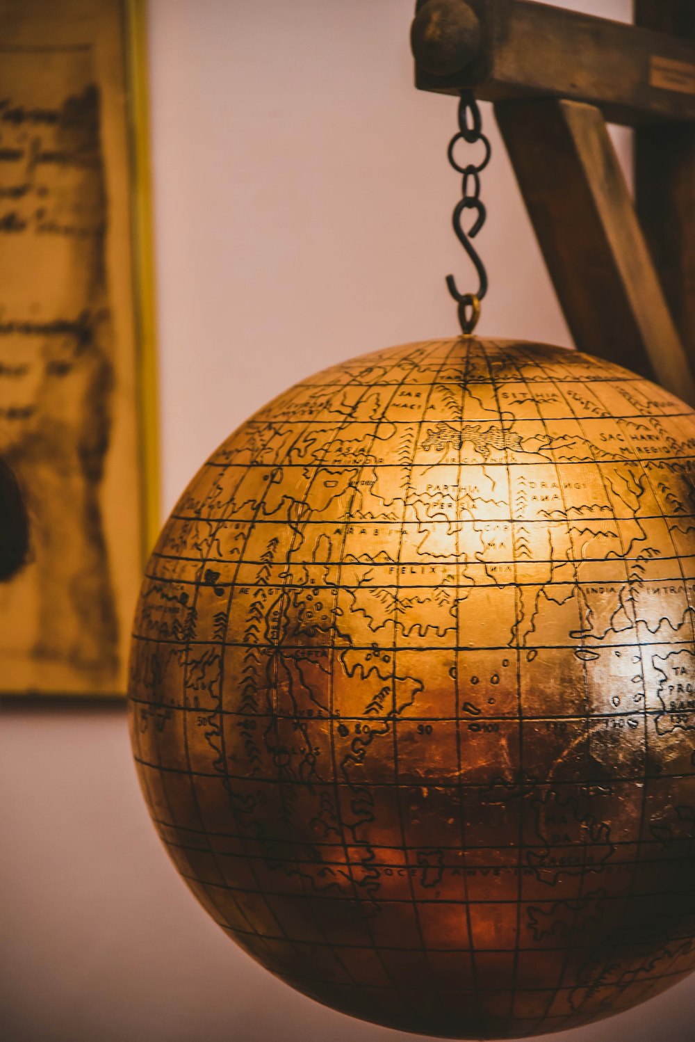 brown terrestrial globe