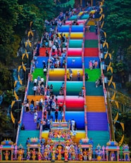 people walking up on stairs