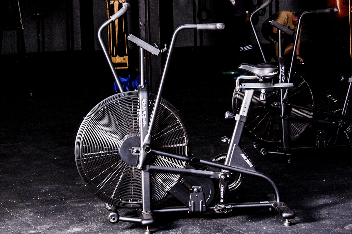 grayscale photography of spin bike