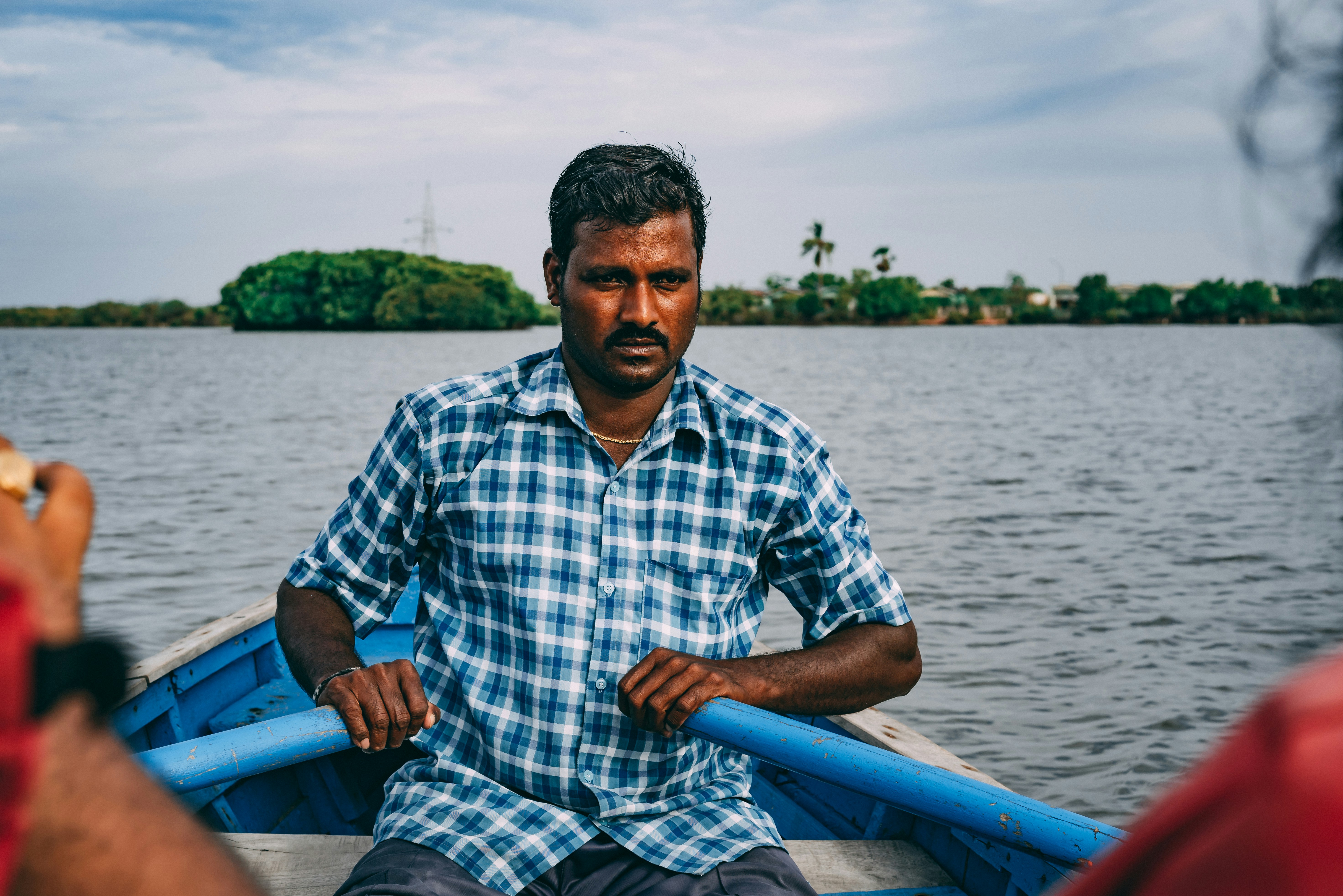 man rowing boat