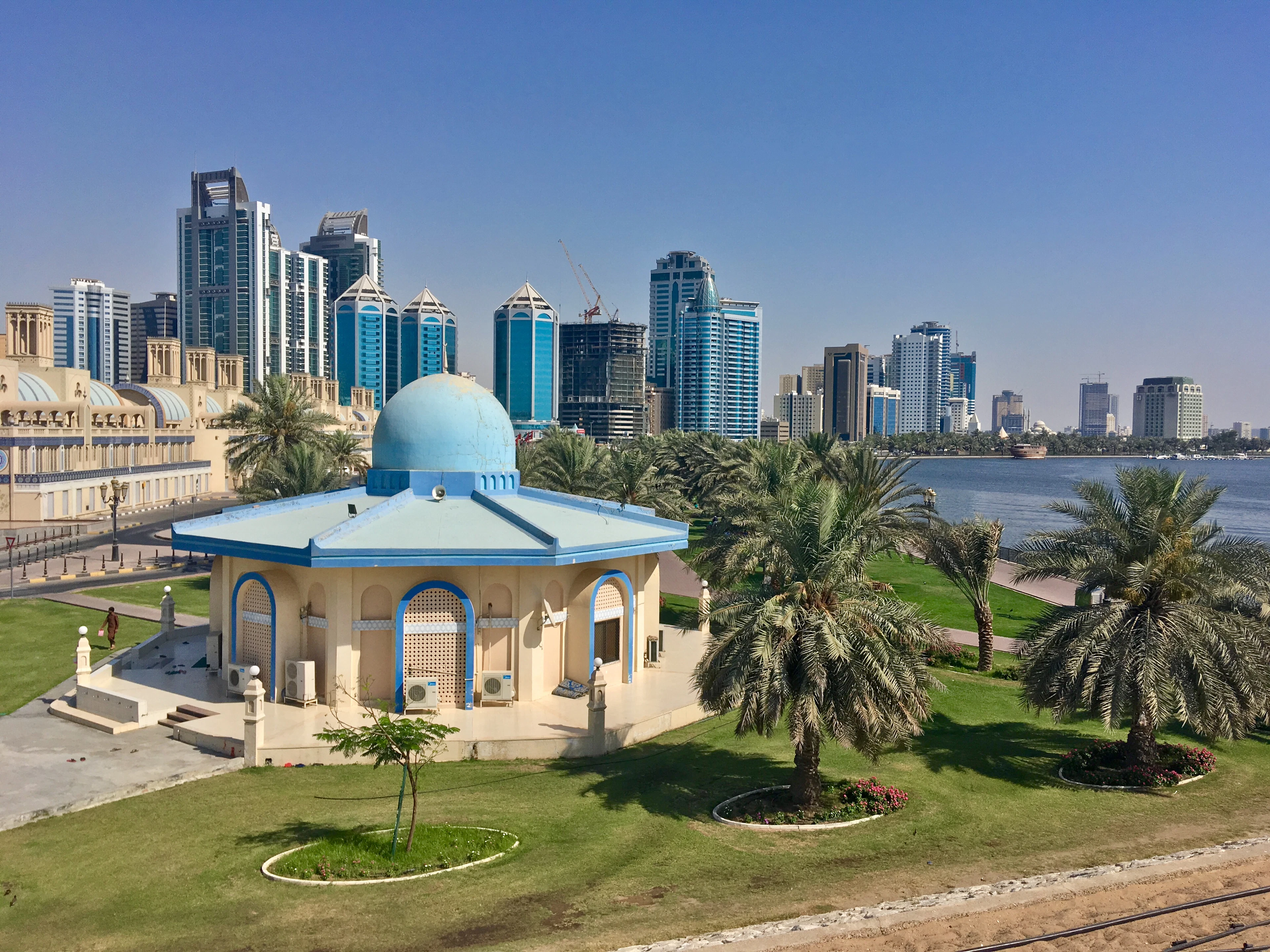 Sharjah high-rise buildings overlooking the sea