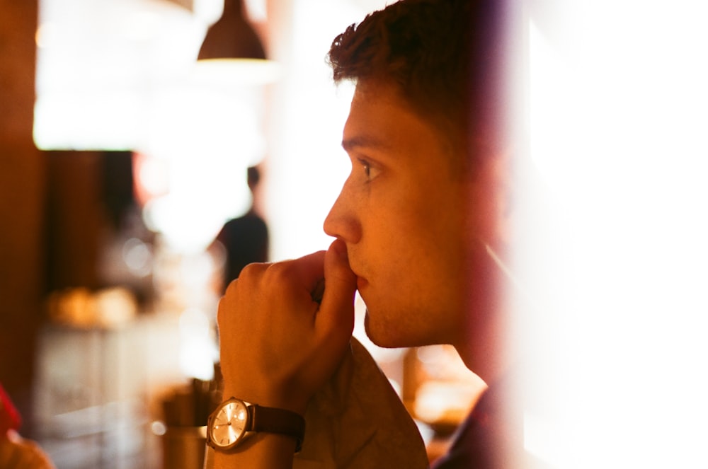 man wearing watch