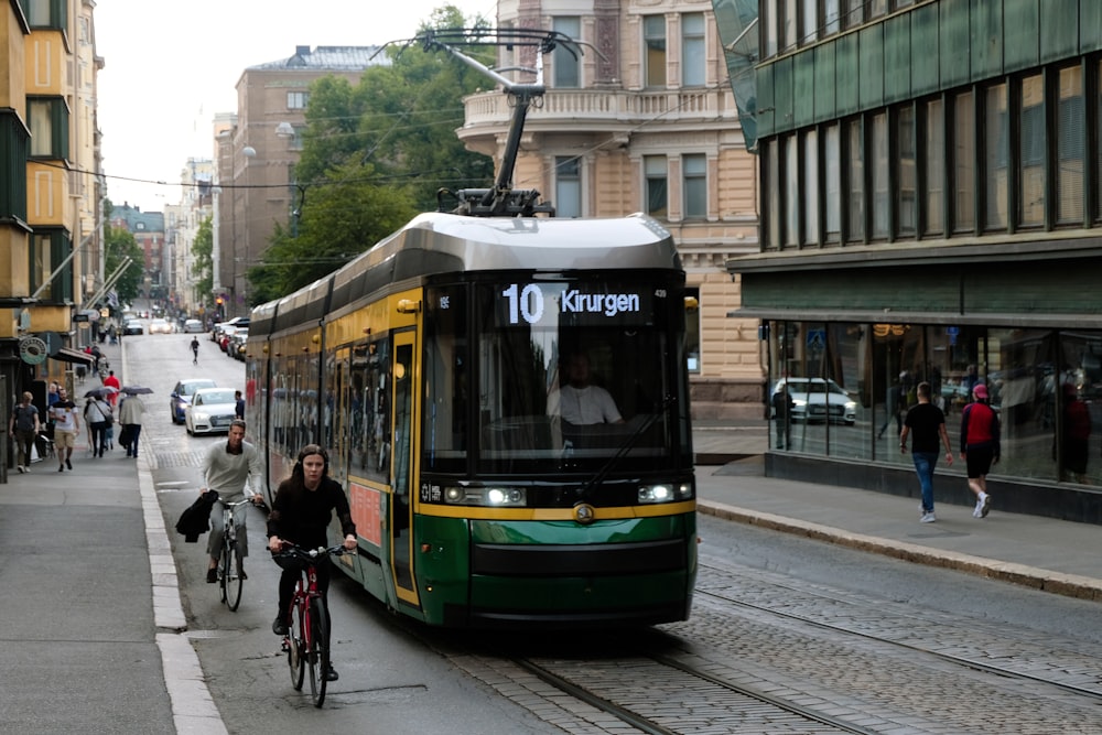 running beside tram train