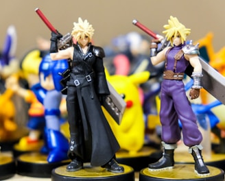 shallow focus photo of Cloud Strife figurine