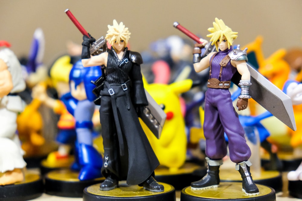 shallow focus photo of Cloud Strife figurine