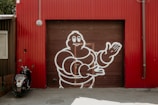 brown metal garage gate