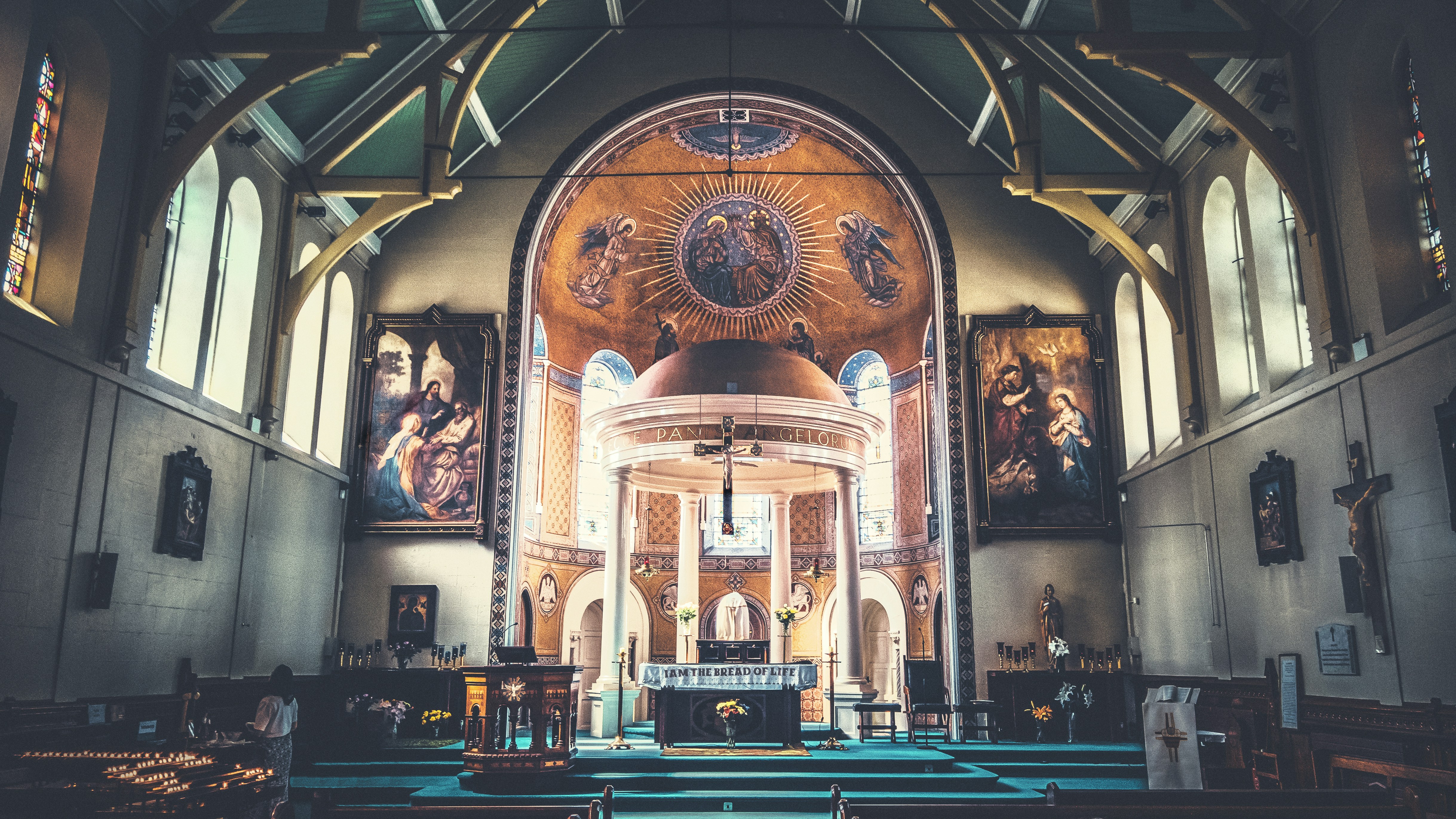 Cathedral interior with sacred altar