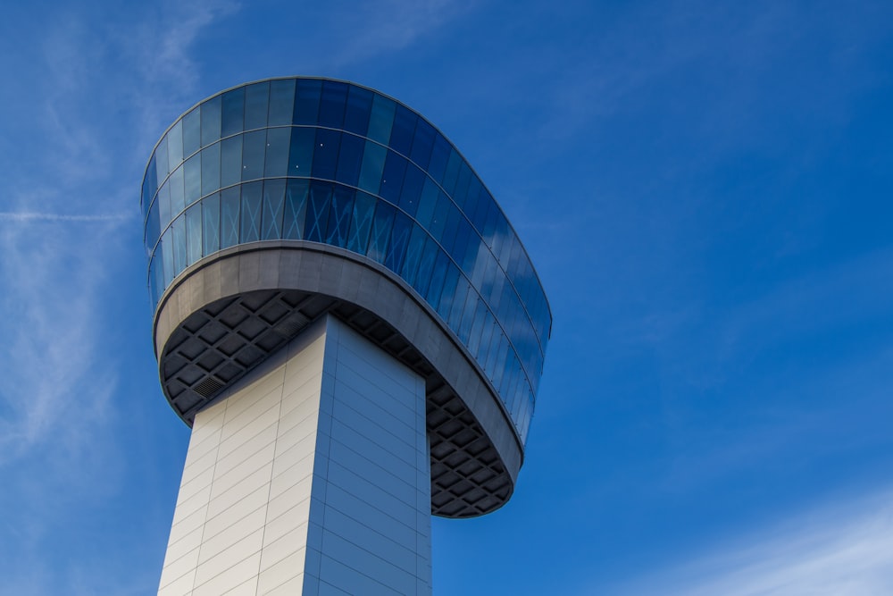 low angle photography of glass building