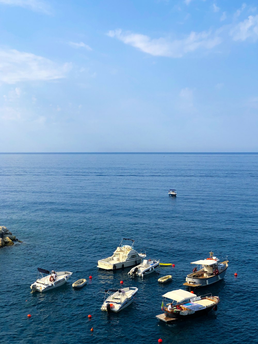 Vista aérea de los barcos