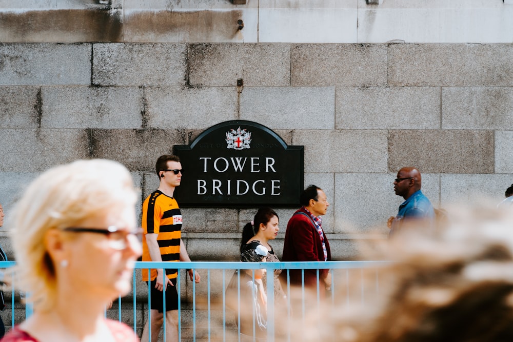 Tower Bridge signage at daytime