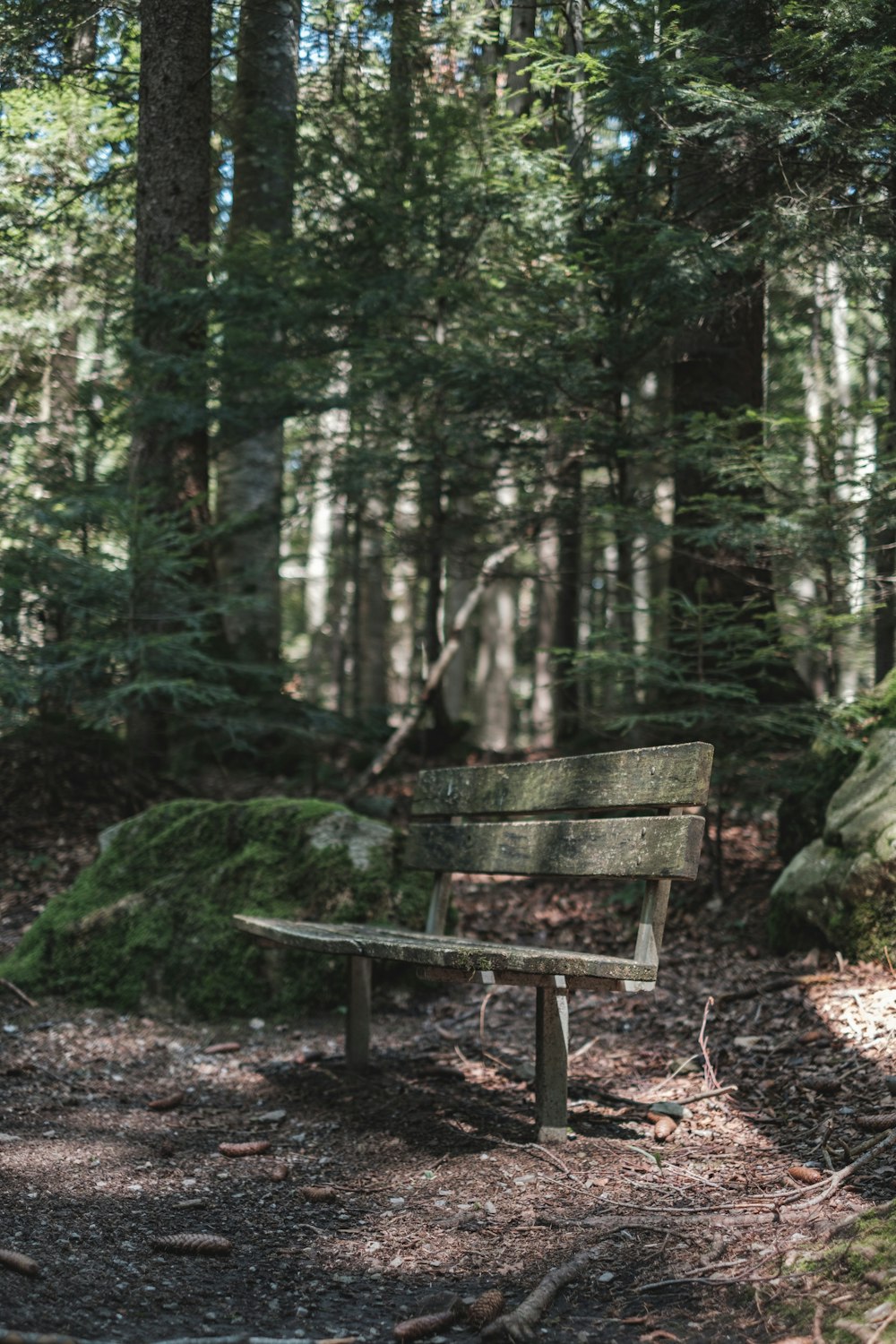 brown wooden bench