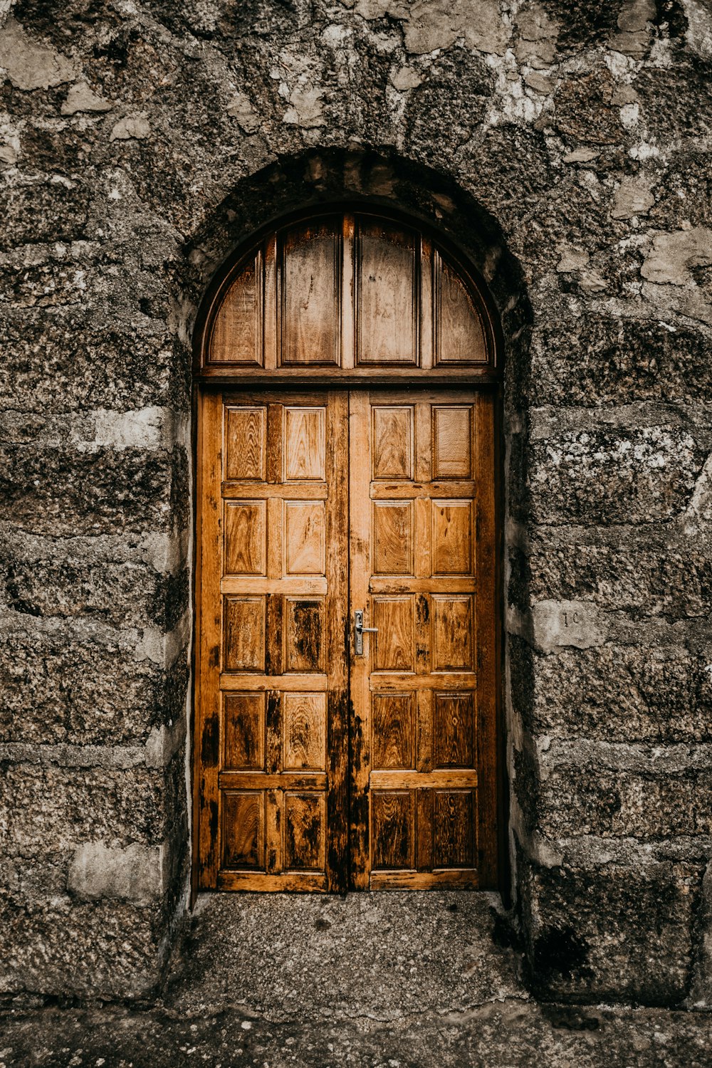 closed brown wooden door