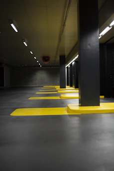 yellow parking area