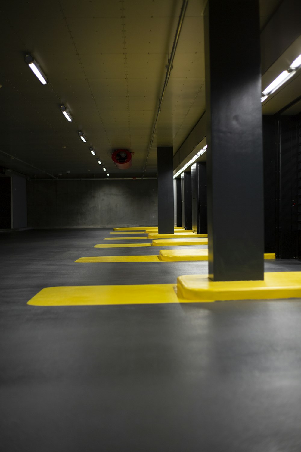 yellow parking area