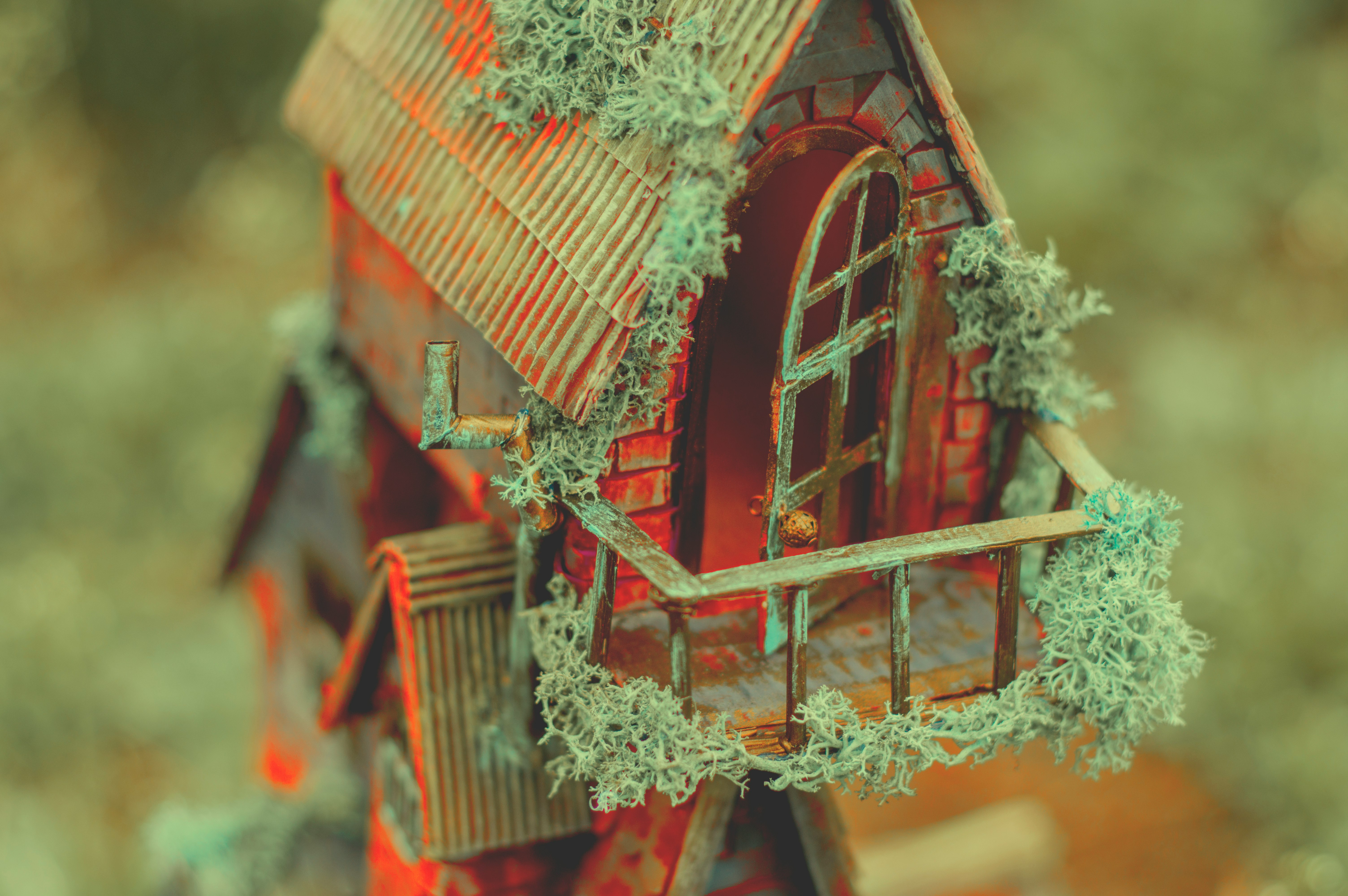 closeup photo of miniature house
