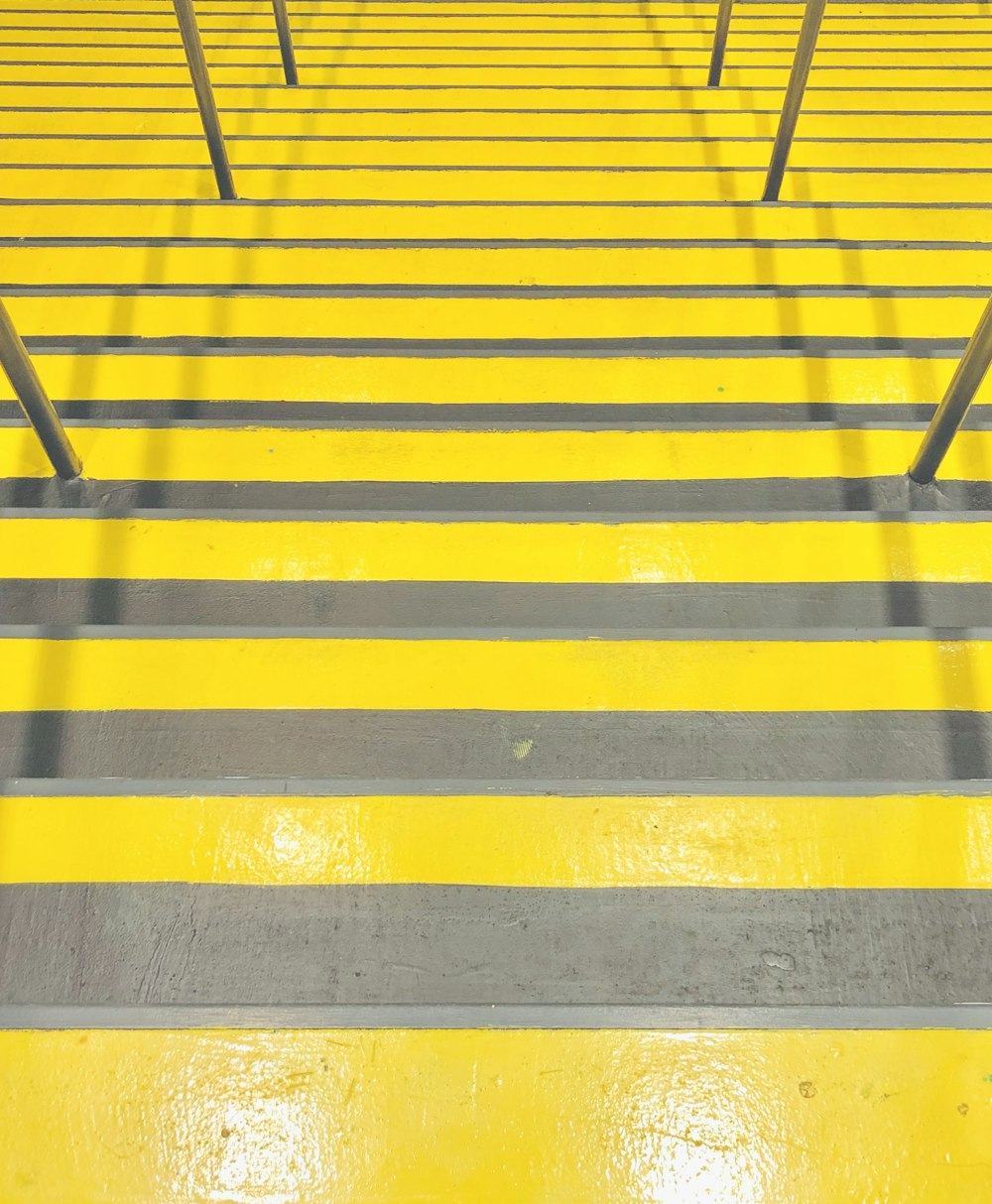 yellow and gray stairs
