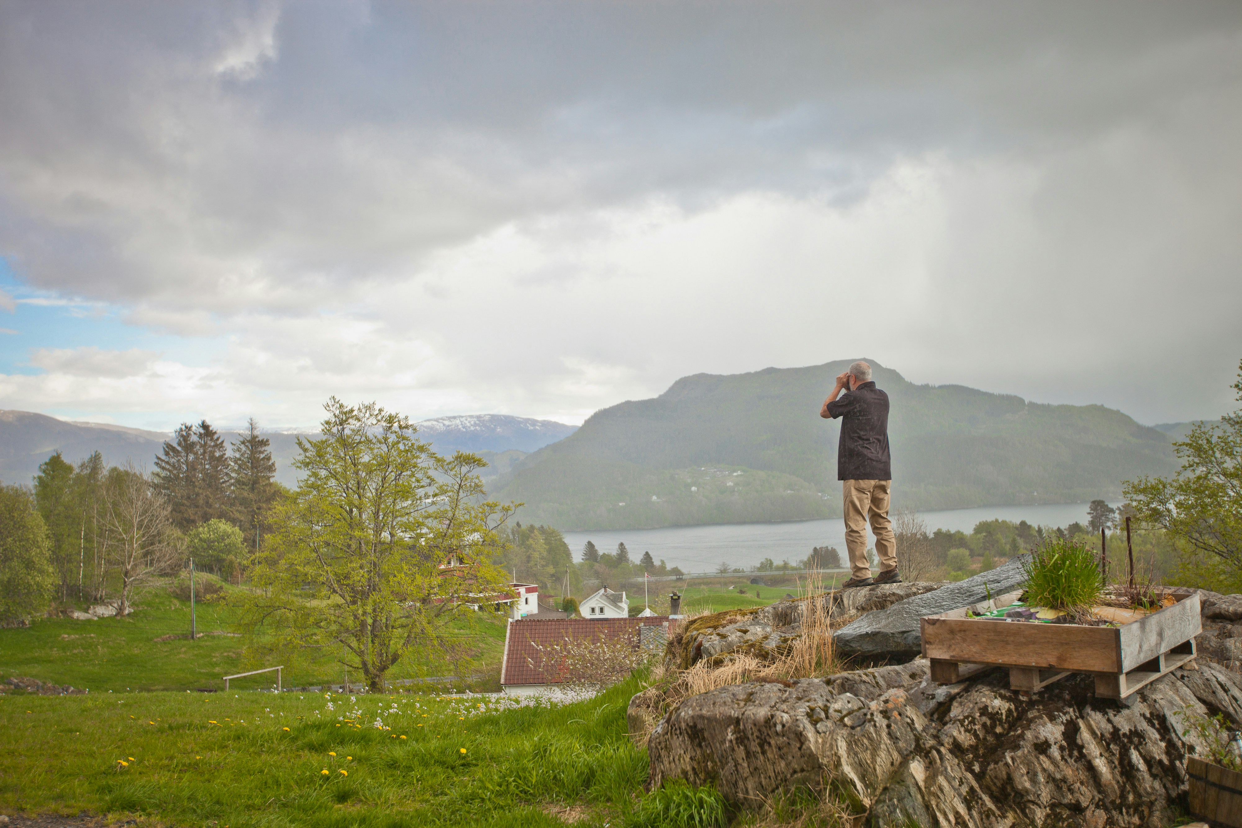 unknown person standing outdoors