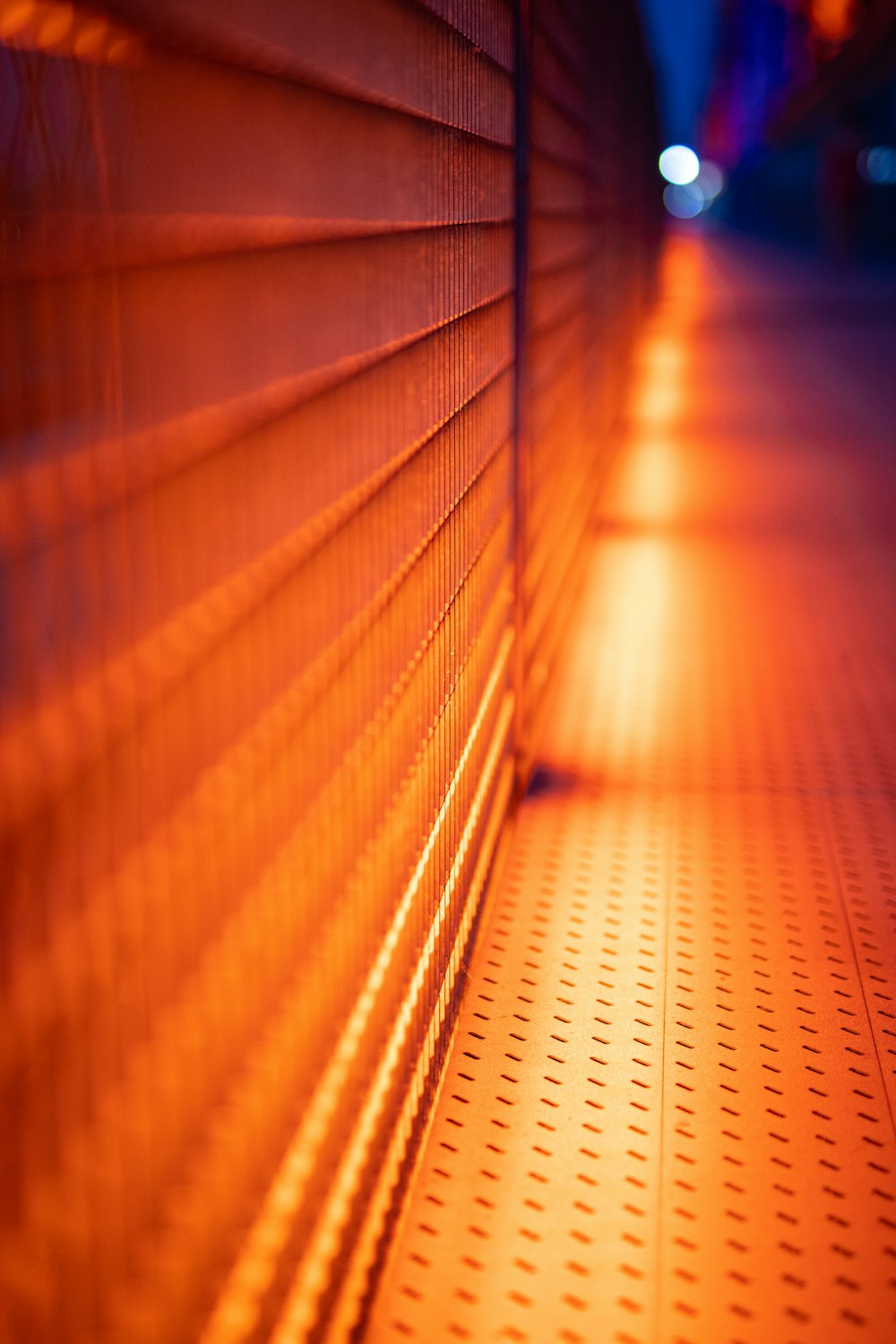 orange metal fence