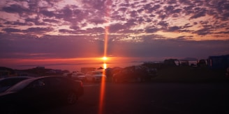 A beautiful sunset view from a campsite.