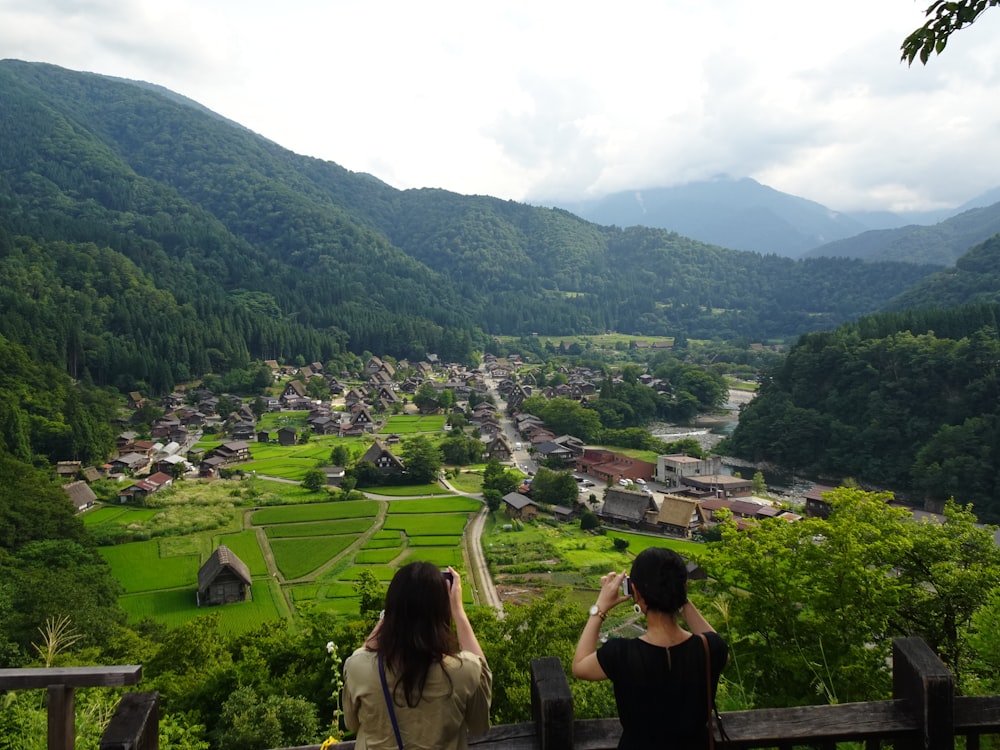 people near mountain