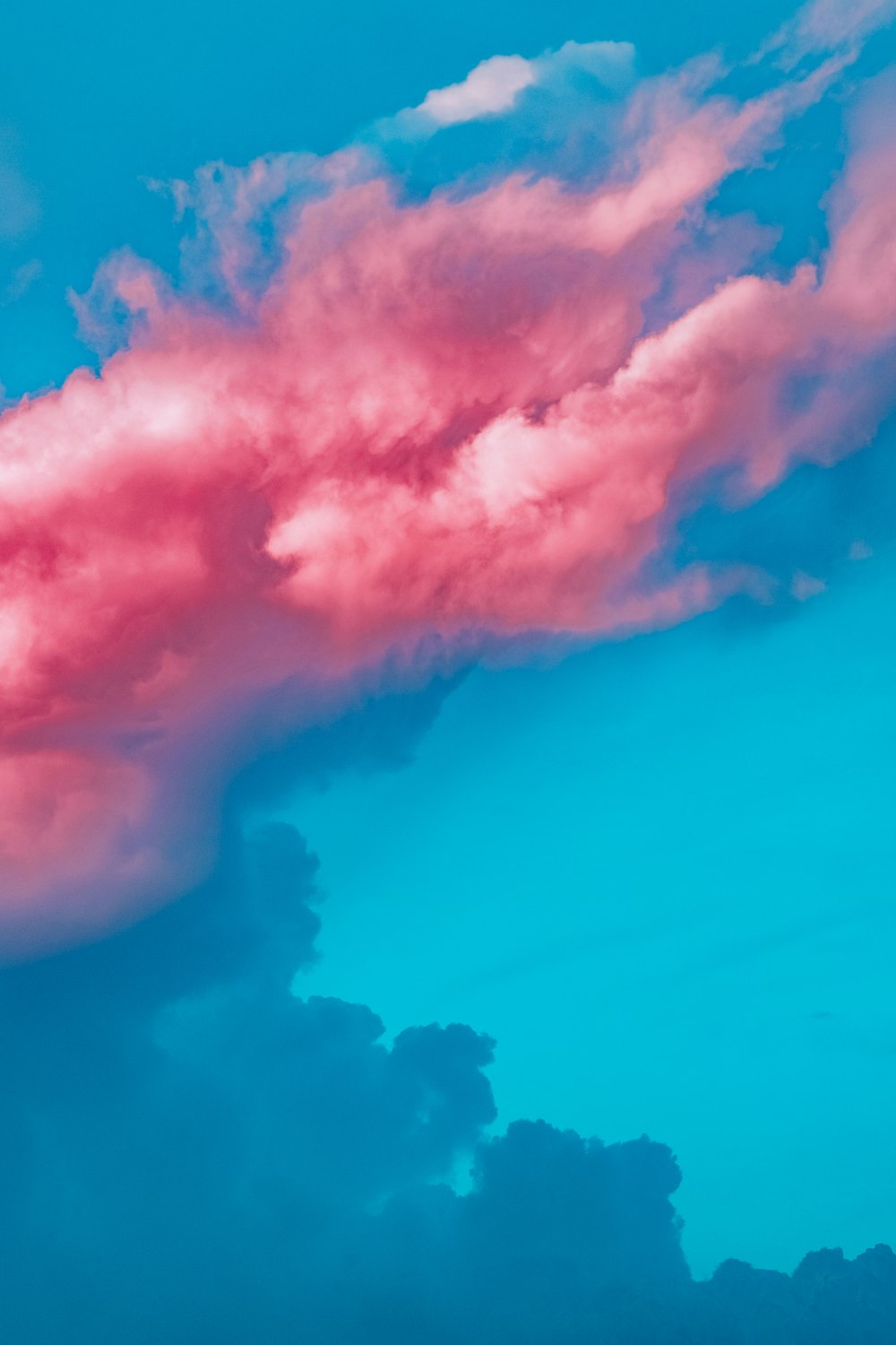 pink and blue clouds