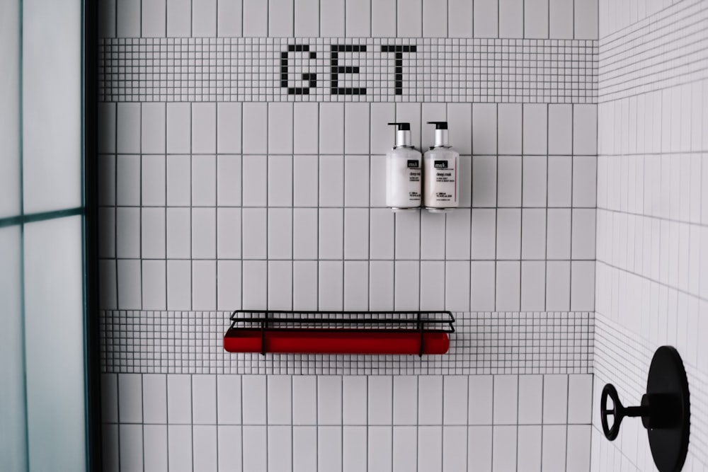 two white push pump bottles