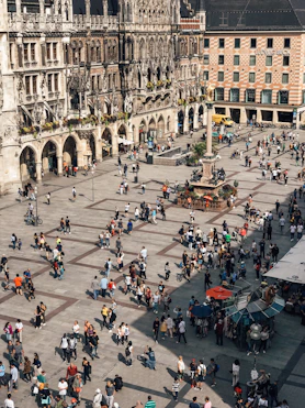 people near buildings