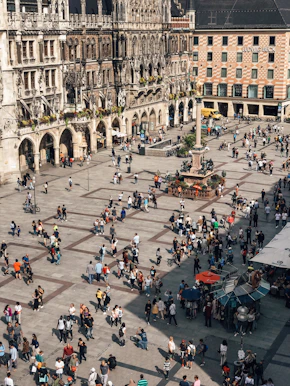 people near buildings