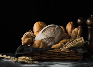 assorted breads in basket