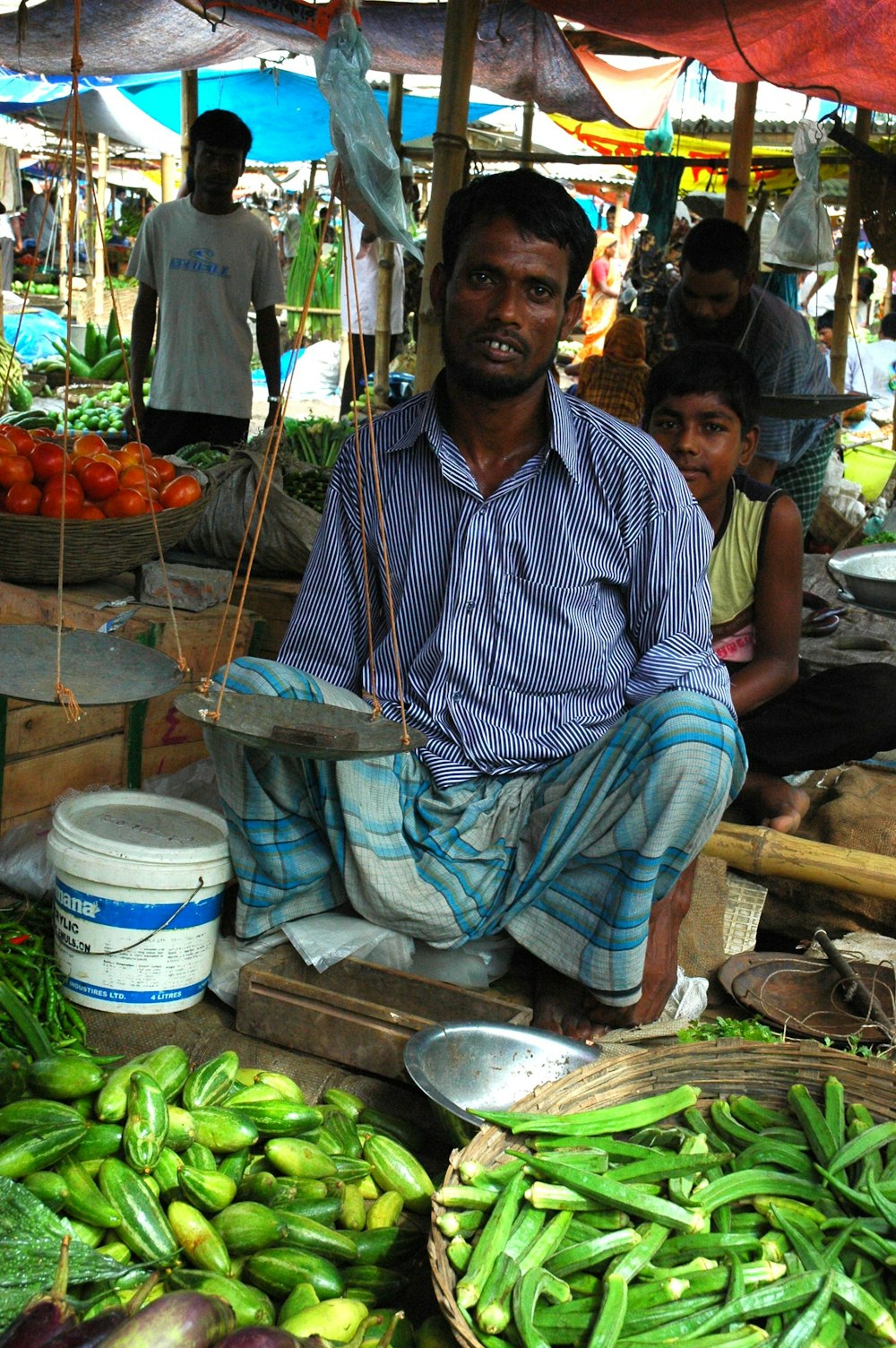 sitting man