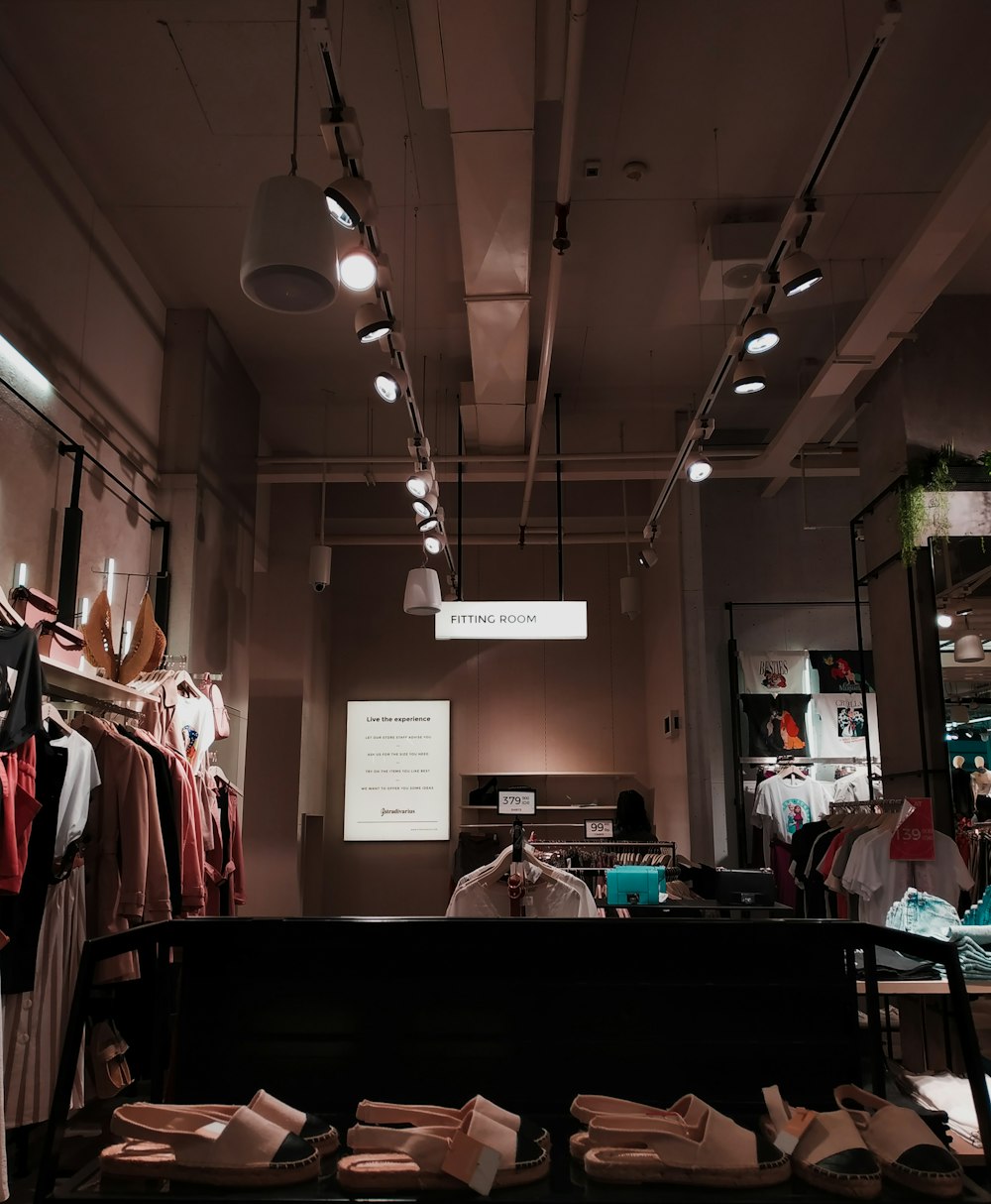 a clothing store with a lot of clothes on display