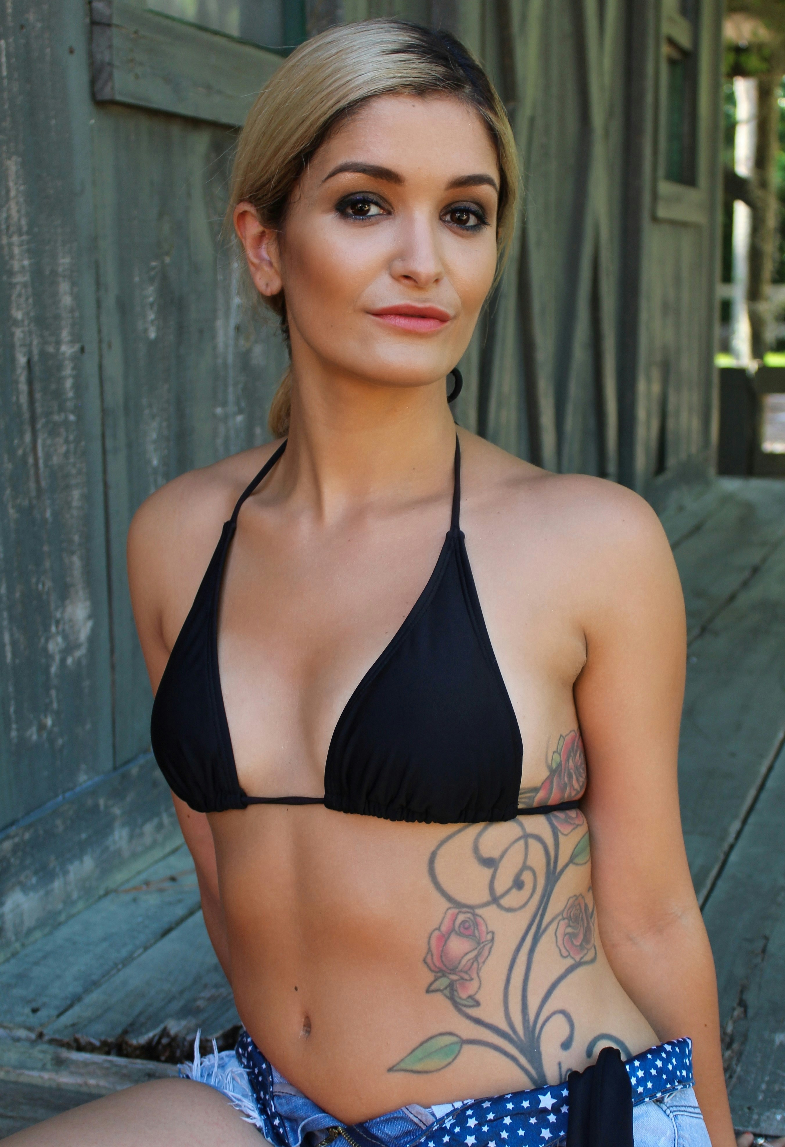 black and blue bikini