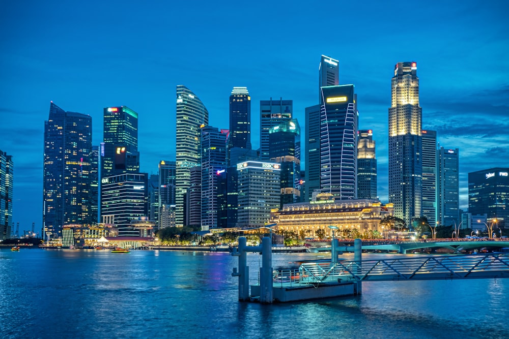 city buildings at night