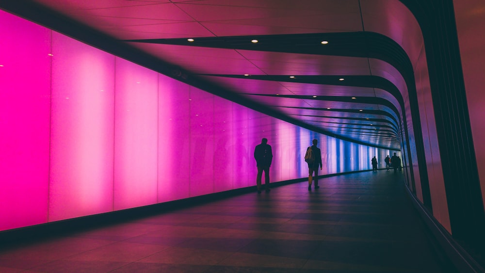 people walking in subway