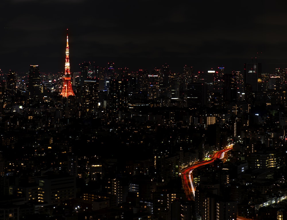 aerial photography of city during nighttime