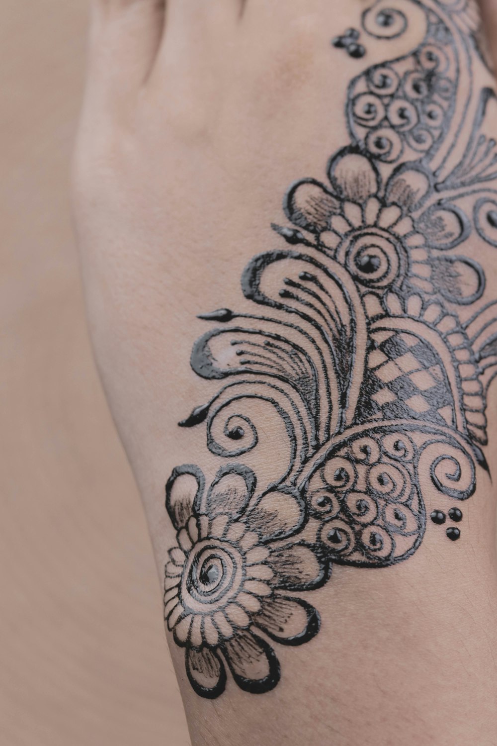 black floral tattoo art