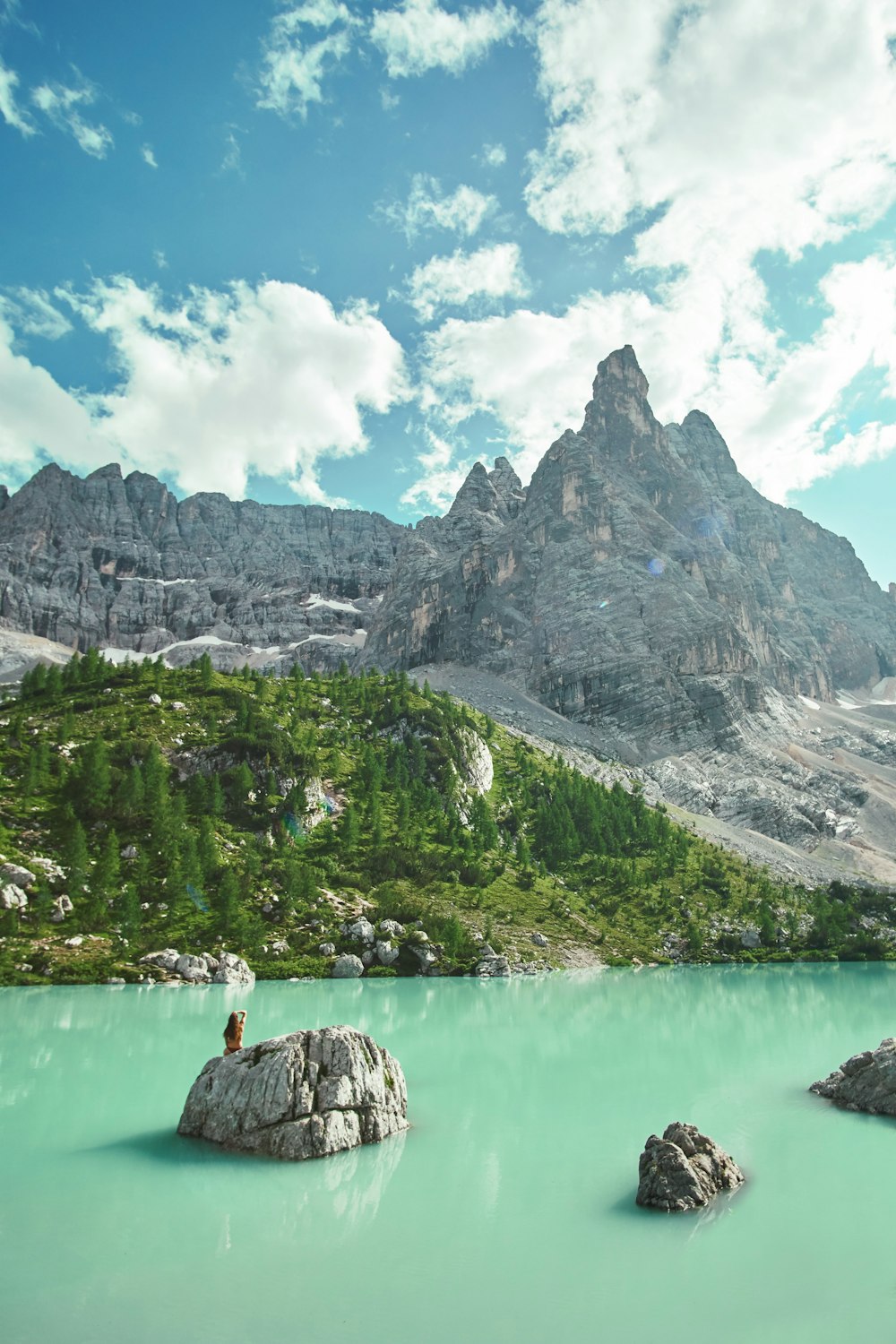 rocks on lake