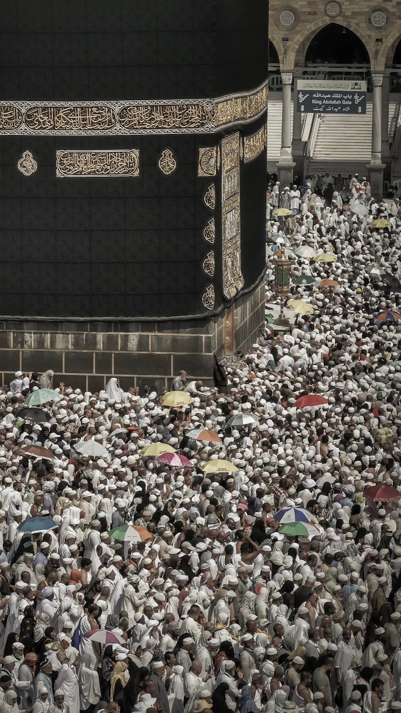 Pilgrims around the Kaaba, Masjid al-Haram, Makkah