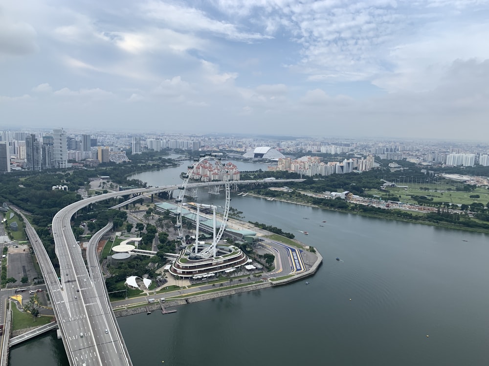 aerial photo of city