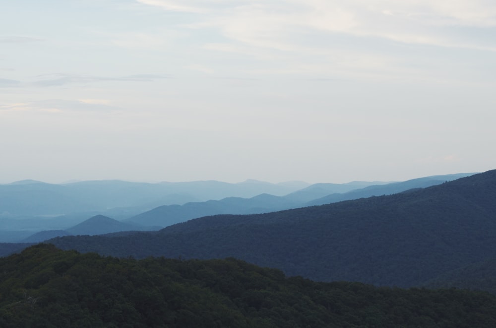 silhouette of mountain at daytime