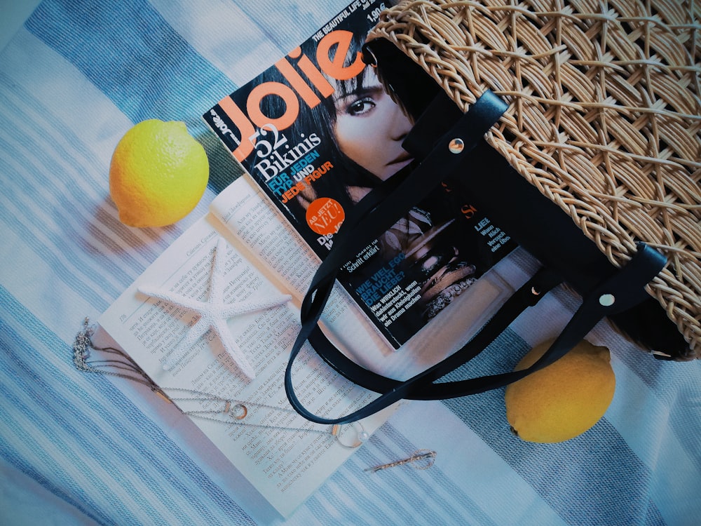 Jolie magazine near bag