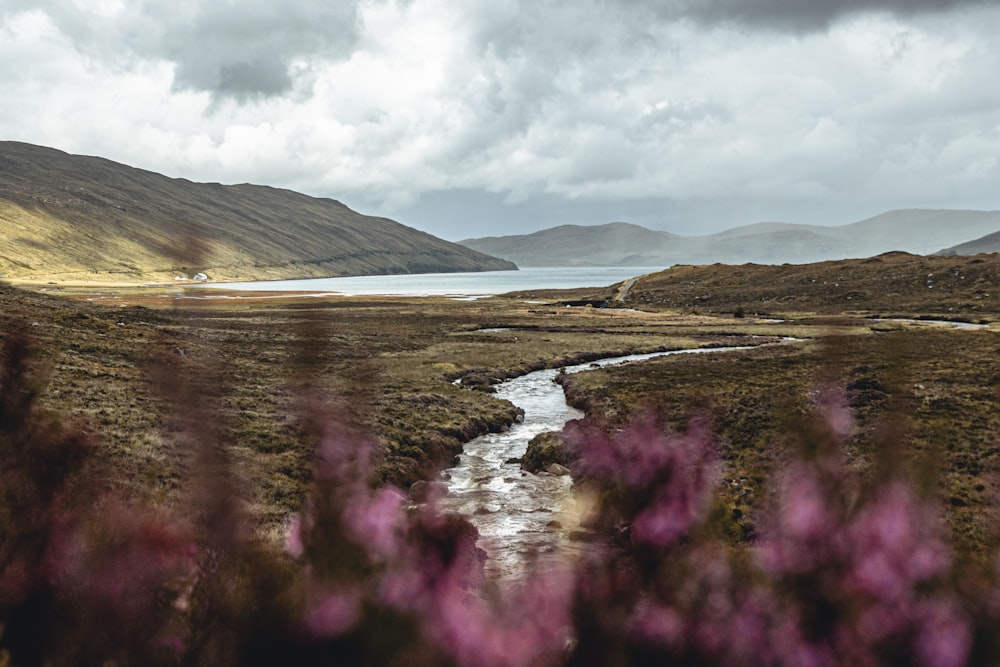 body of water near mountains at daytime