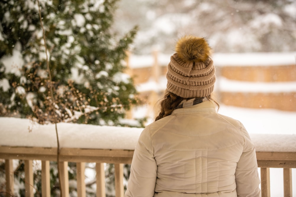 woman near handrail