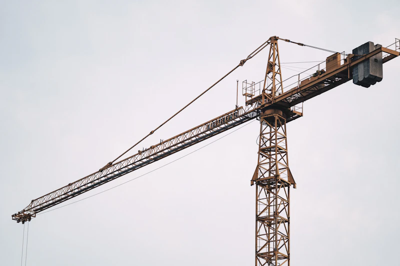 Mobile crane at a job site