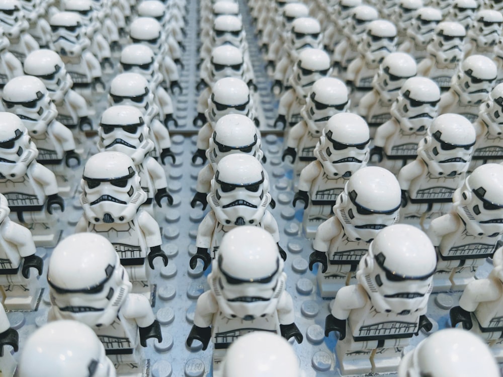 closeup photo of Stormtrooper action figure lot
