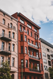 lined concrete buildings at daytime